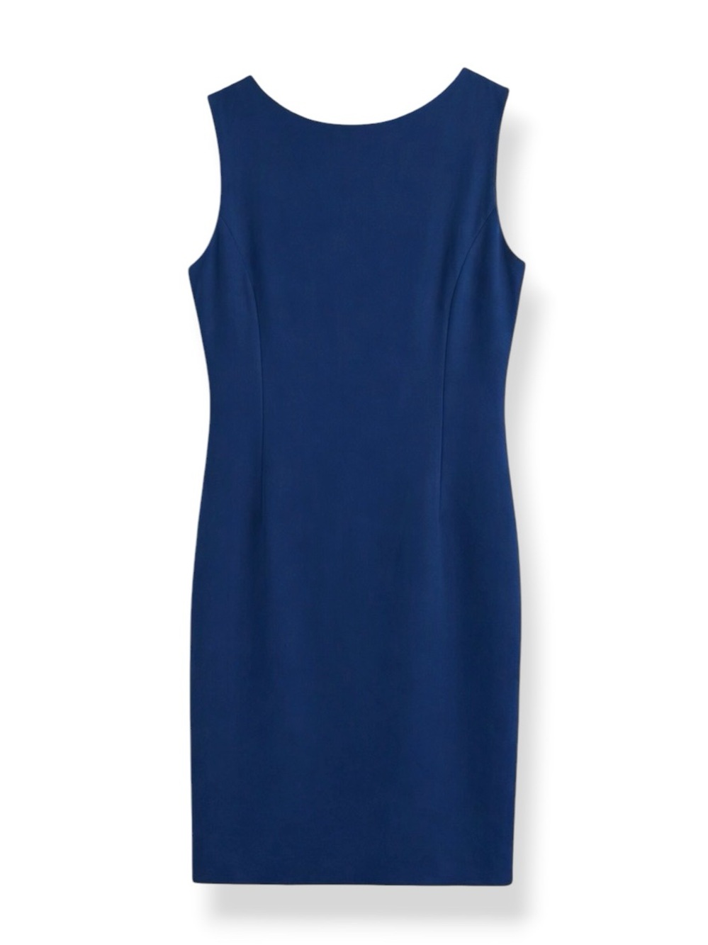 TALBOTS PURE BLUE SILK SHEATH BUSINESS CAREER DRESS SZ 14 - Picture 2 of 4